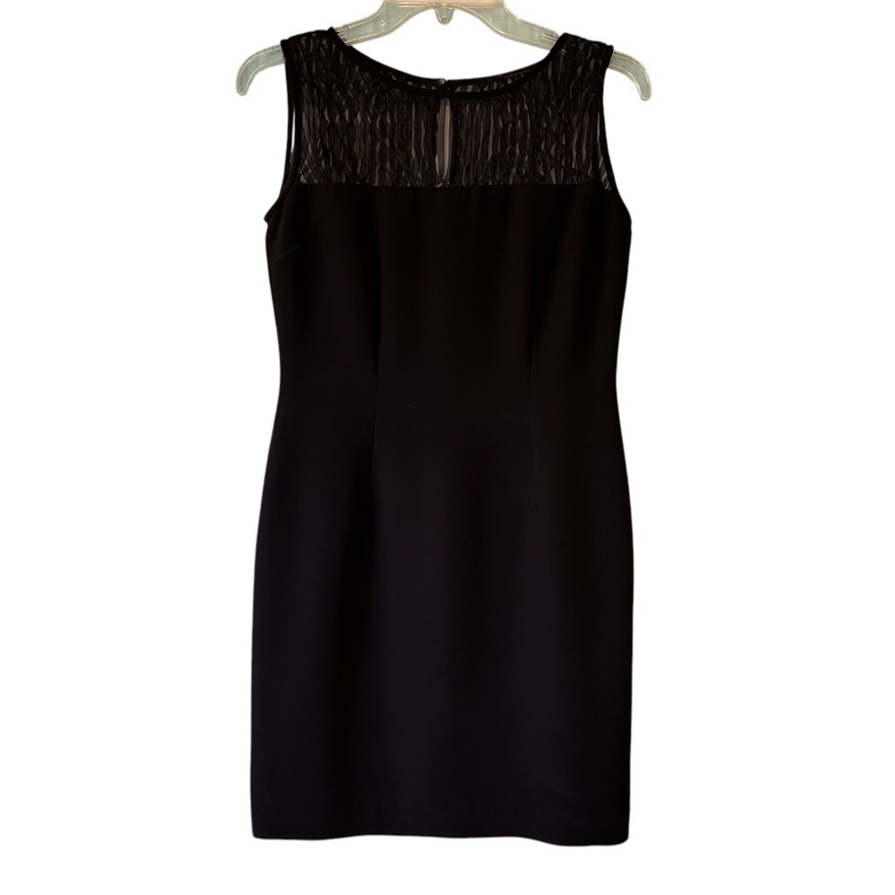 Vintage 1990s Maggie London Sheer Black Cocktail Dress Sz 6P